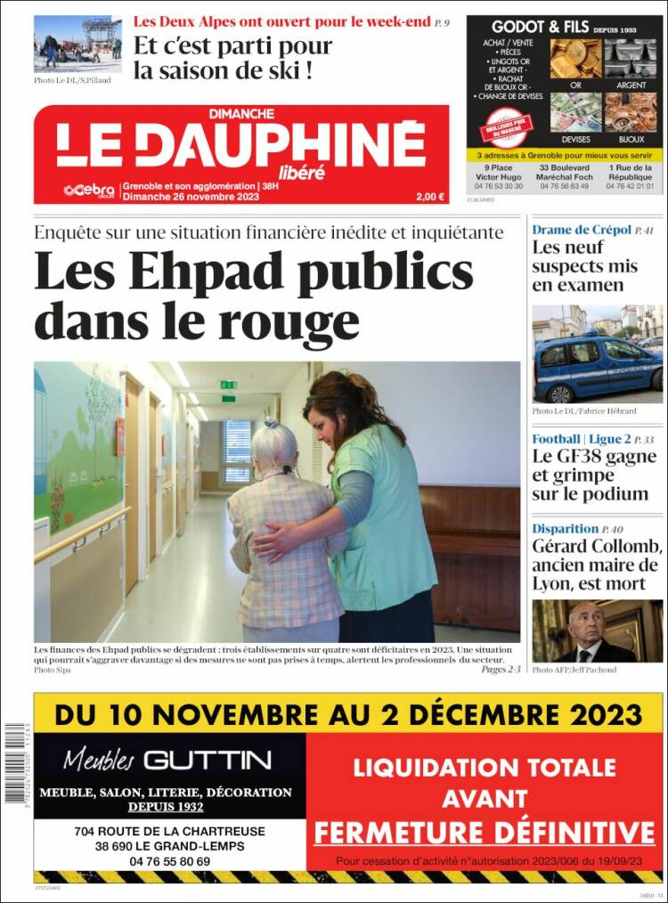 Portada de Le Dauphiné Libéré (Francia)