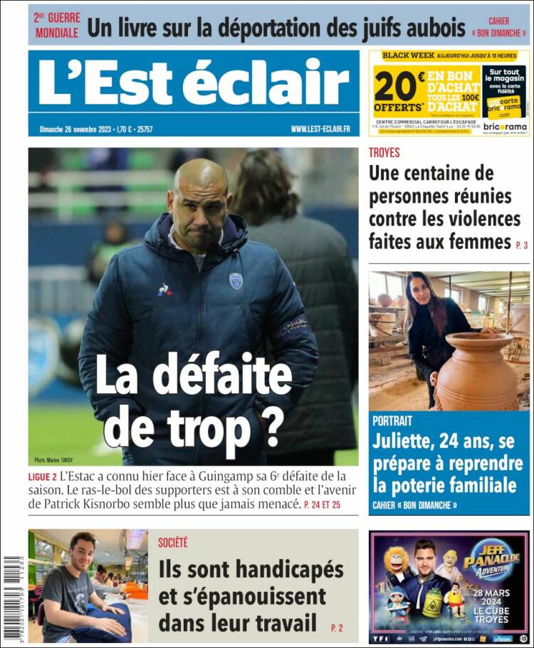 Portada de L'Est Eclair (Francia)