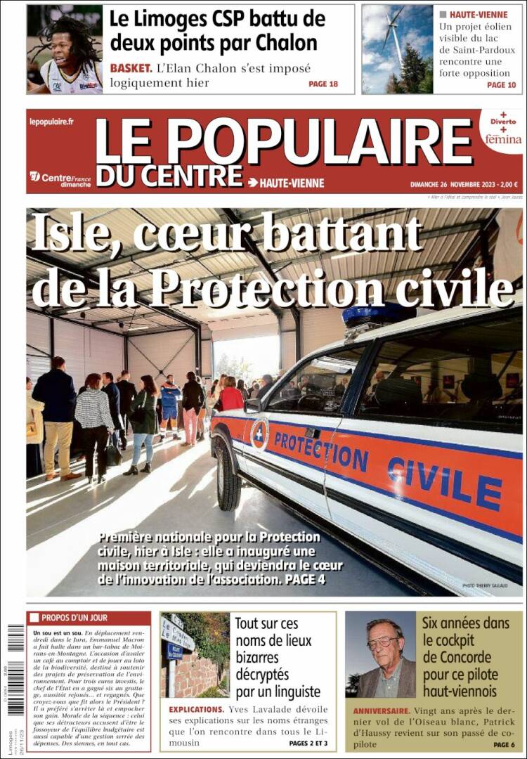 Portada de Le Populaire du Centre (Francia)