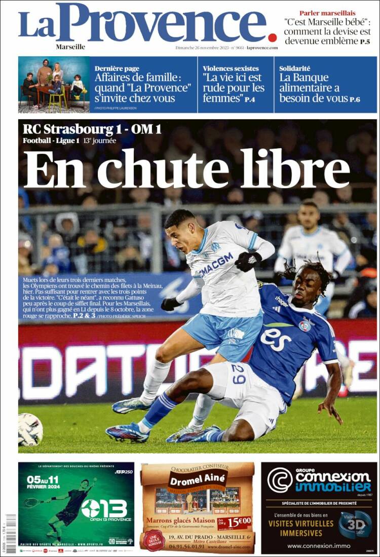 Portada de La Provence (Francia)