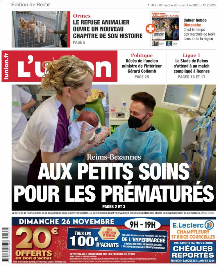 Portada de L'Union (Francia)
