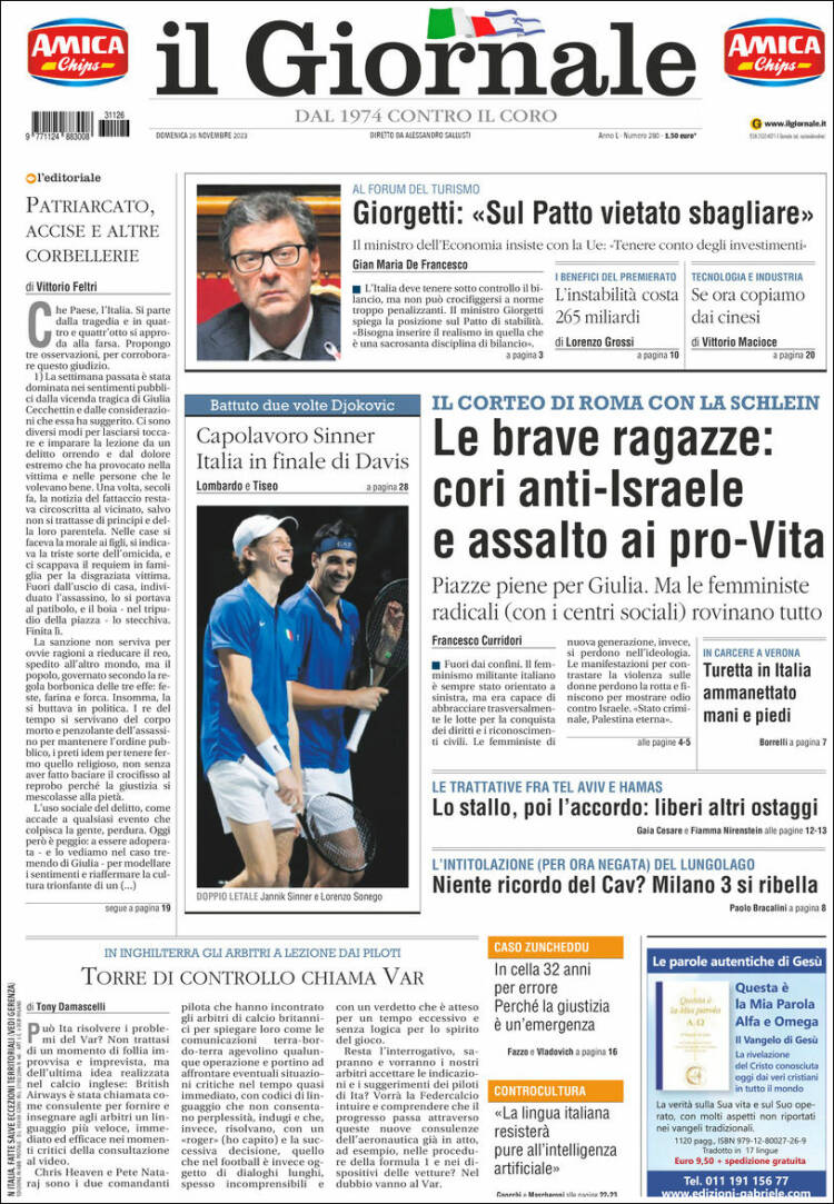 Portada de il Giornale (Italia)