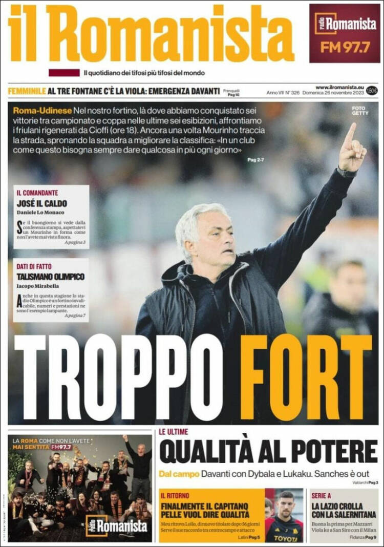 Portada de Romanista (Italia)