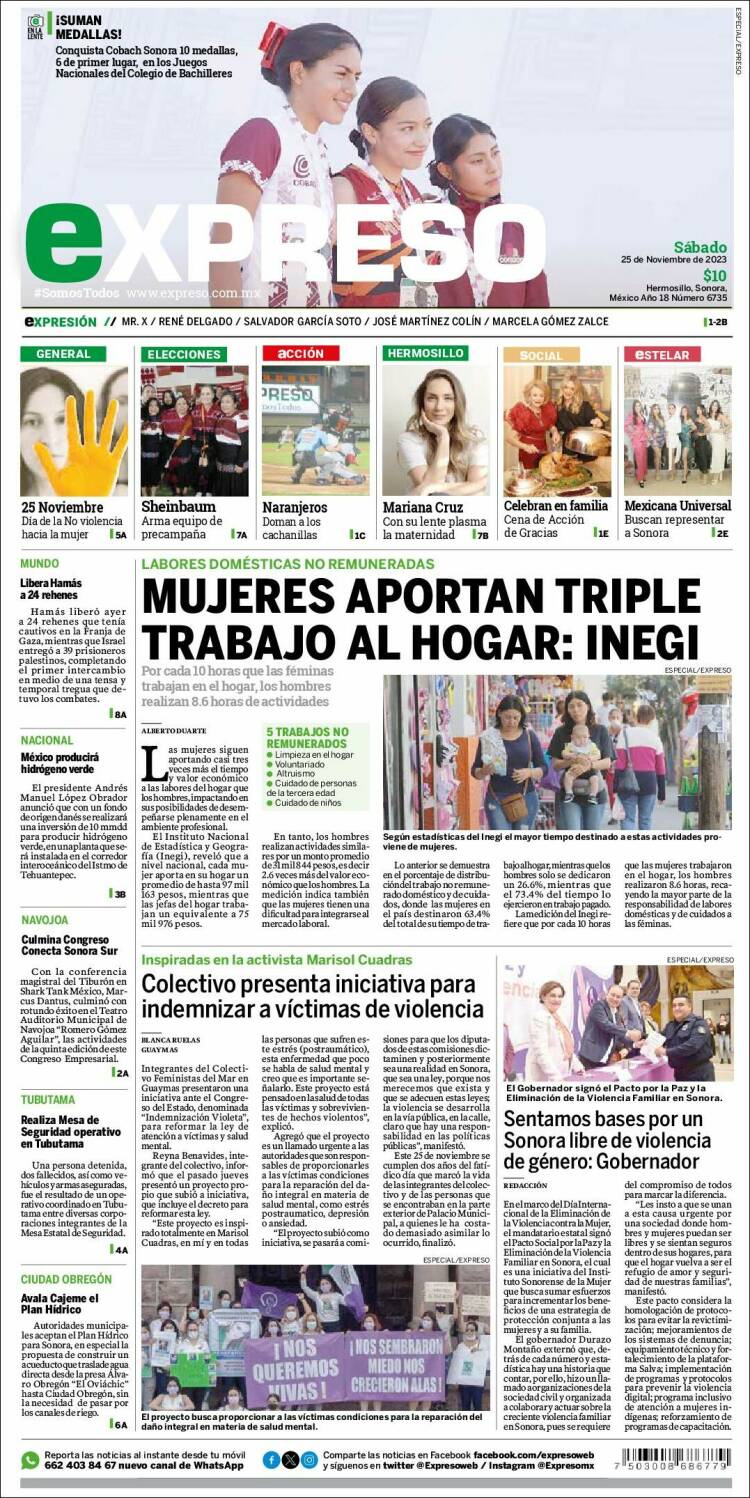 Portada de Expreso (M&eacute;xico)