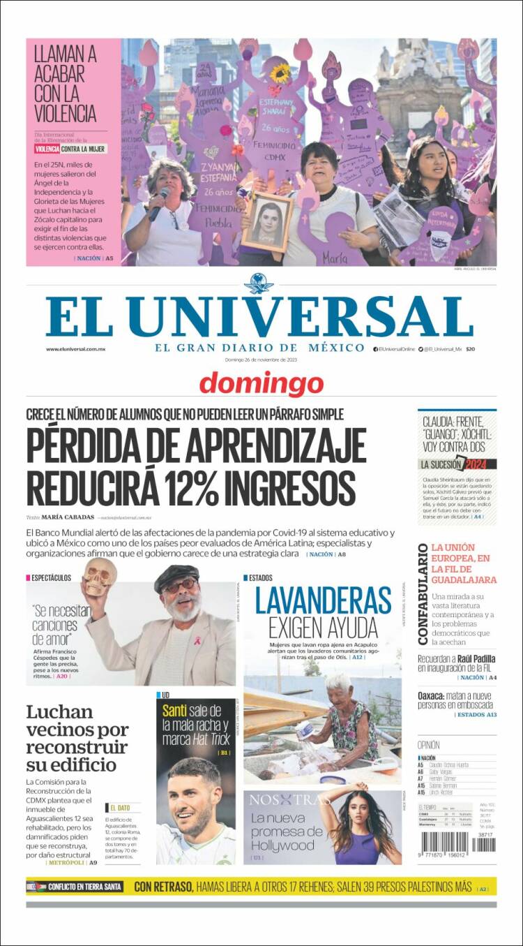 Portada de El Universal (M&eacute;xico)