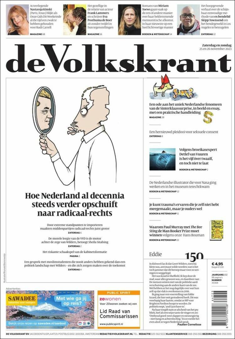 Portada de De Volkskrant (Pa&iacute;ses Bajos)