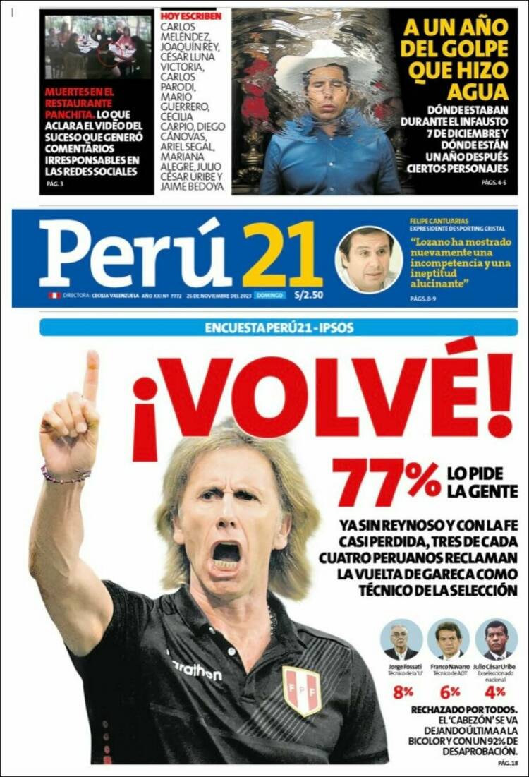 Portada de Perú 21 (Per&uacute;)