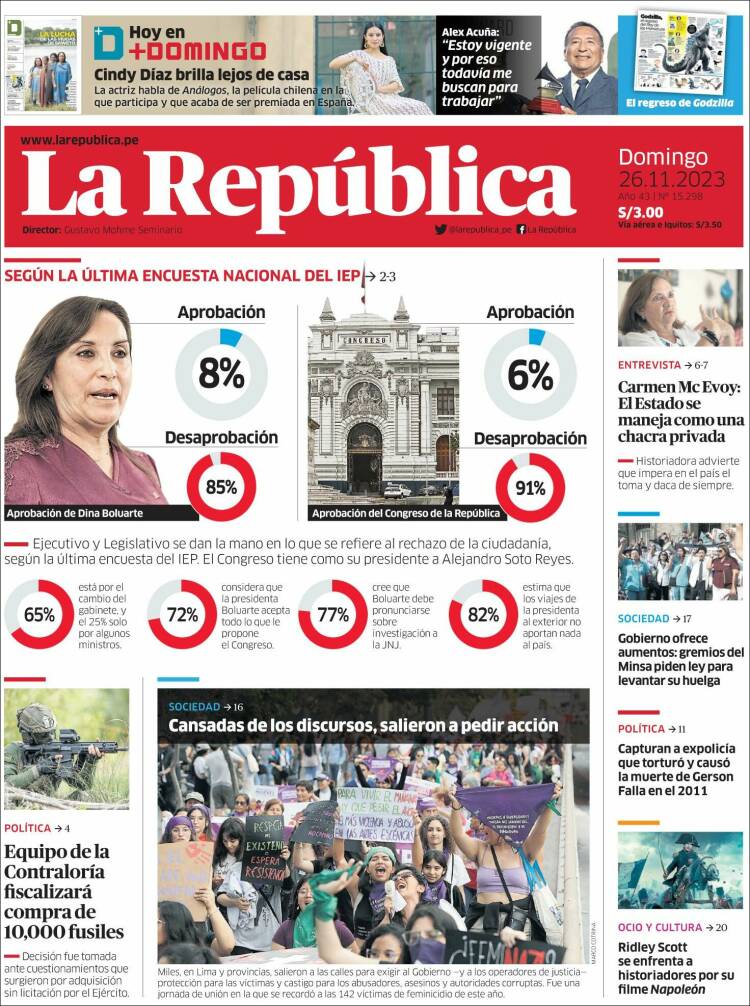 Portada de La Republica (Per&uacute;)