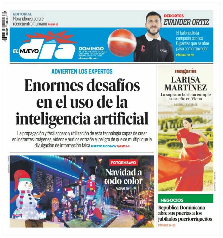 Portada de El Nuevo Día (Puerto Rico)