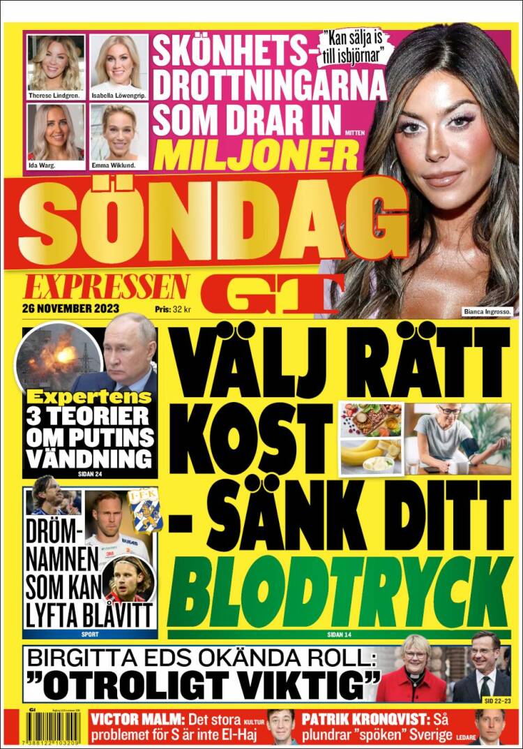 Portada de Göteborgstidningen (Suecia)