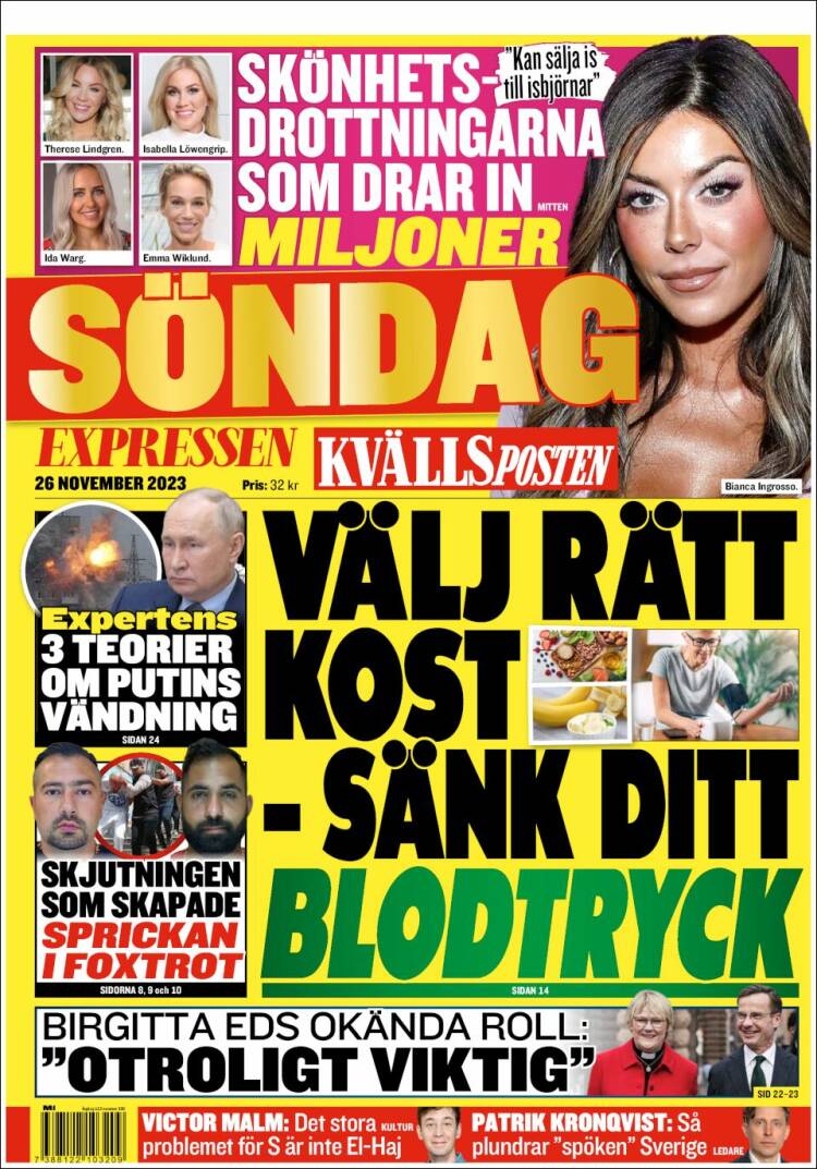 Portada de Kvällsposten (Suecia)
