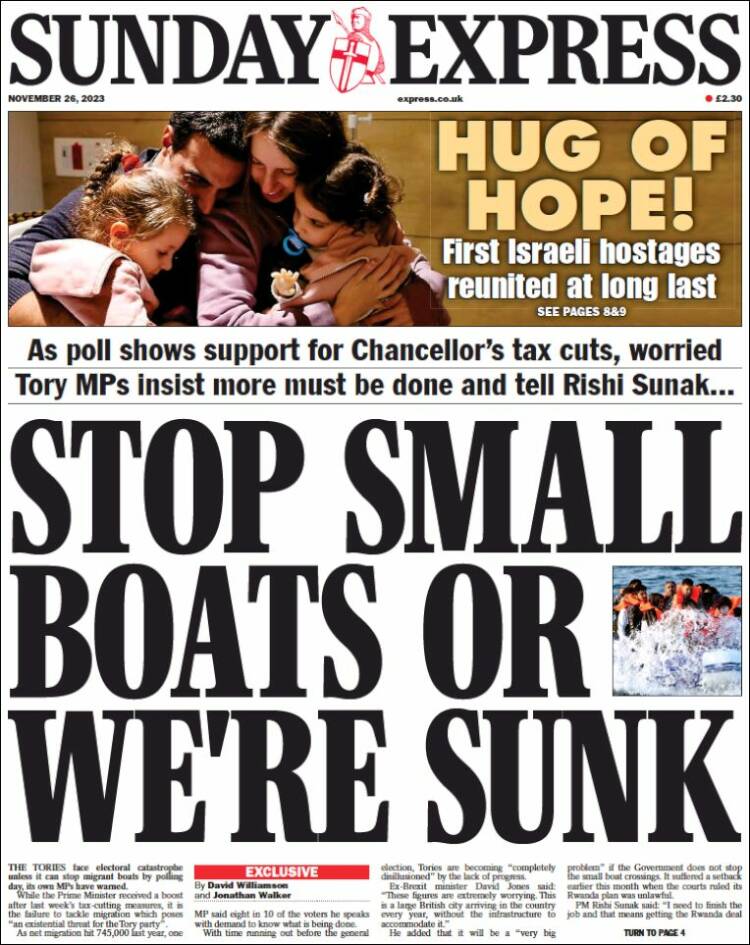Portada de Daily Express (Reino Unido)