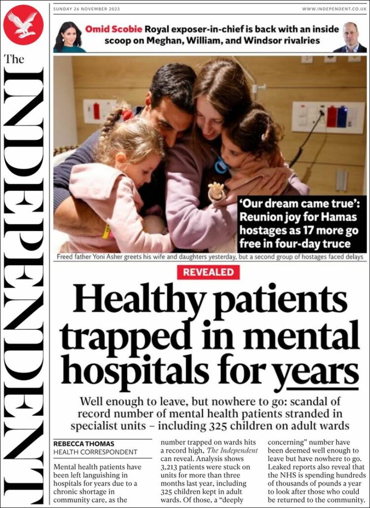 Portada de The Independent (Reino Unido)