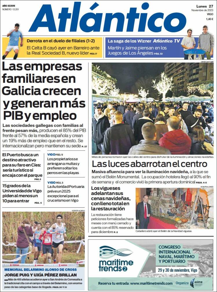 Portada de Atlántico Diario (España)
