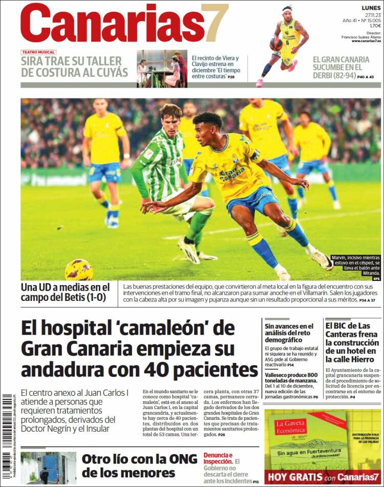 Portada de Canarias 7 (España)