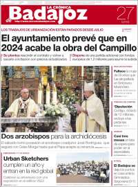 Portada de La Crónica de Badajoz (España)