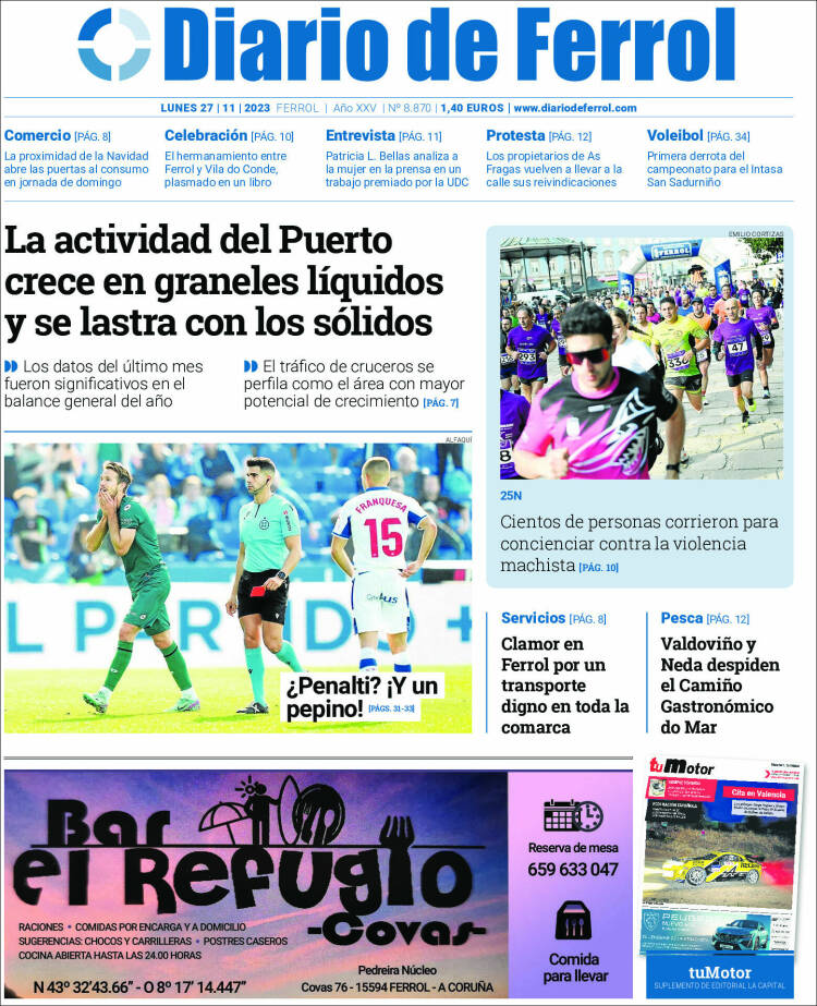 Portada de Diario de Ferrol (España)