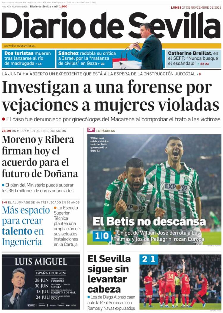 Portada de Diario de Sevilla (España)