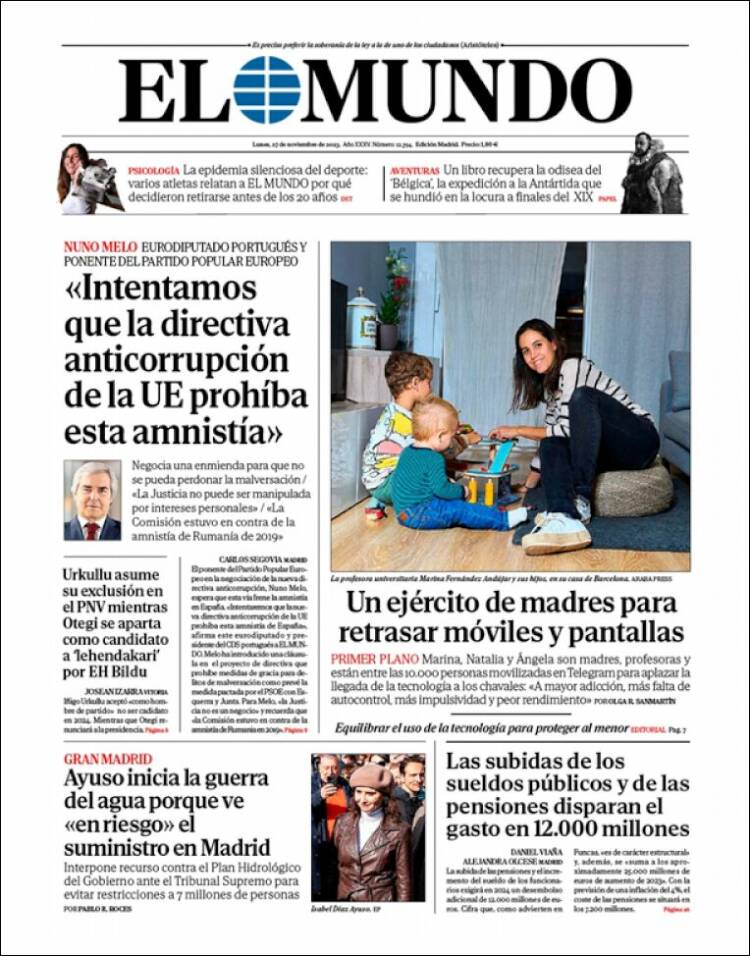 Portada de El Mundo (España)