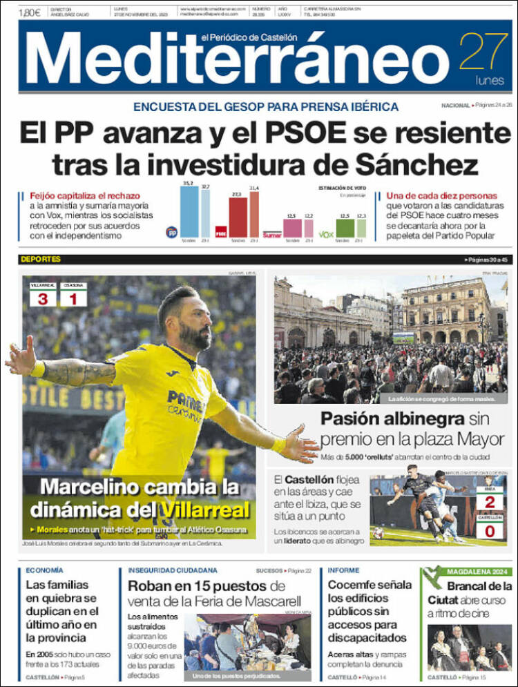 Portada de El Periódico Mediterraneo (España)