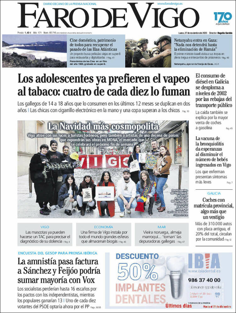 Portada de Faro de Vigo (España)