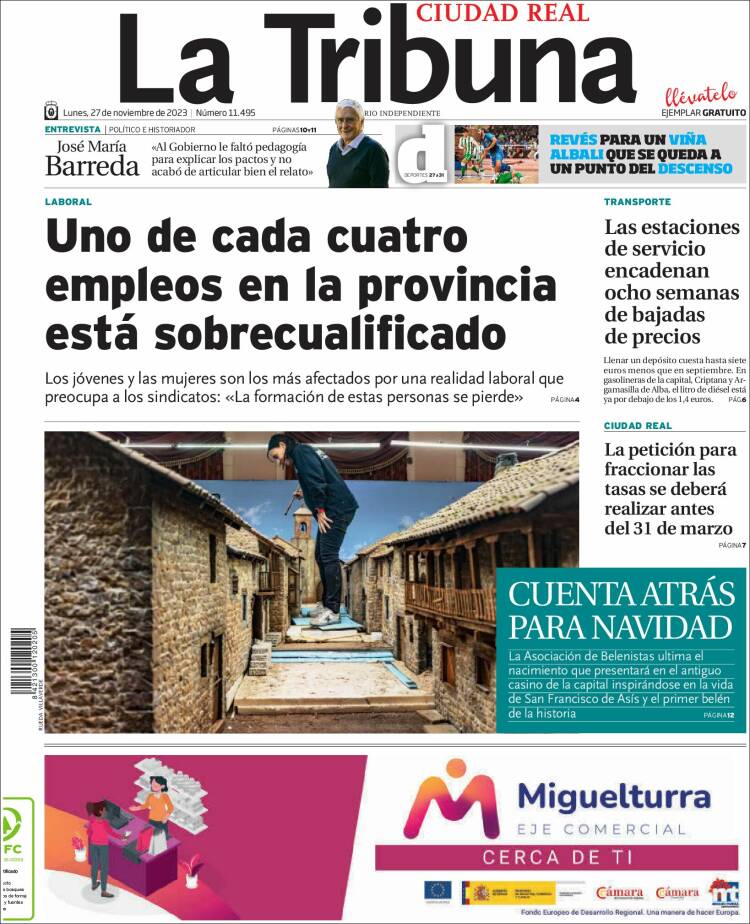 Portada de La Tribuna de Ciudad Real (España)