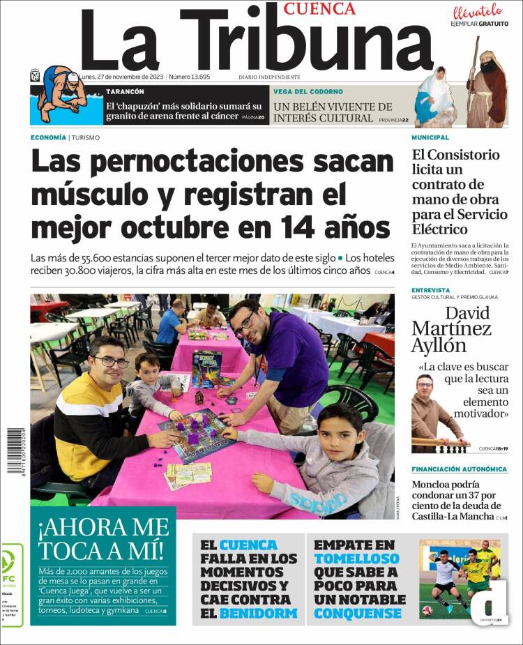 Portada de La Tribuna de Cuenca (España)