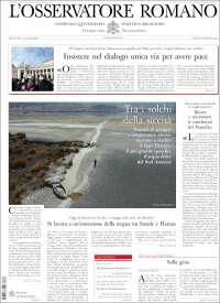 Portada de L'Osservatore Romano (Italie)