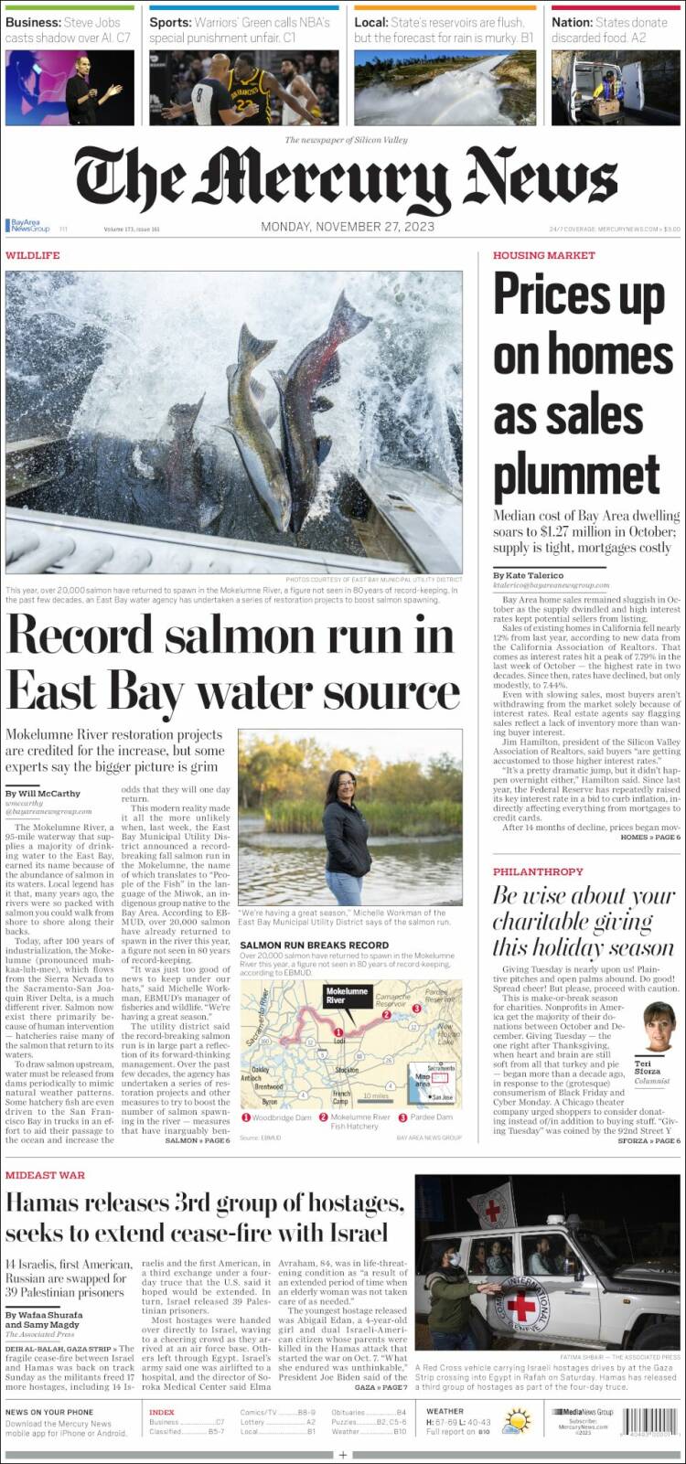 Portada de San Jose Mercury News (USA)