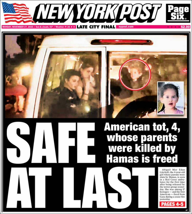 Portada de New York Post (USA)