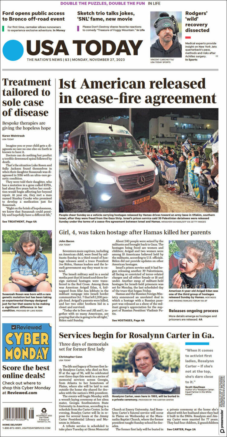 Portada de USA Today (USA)