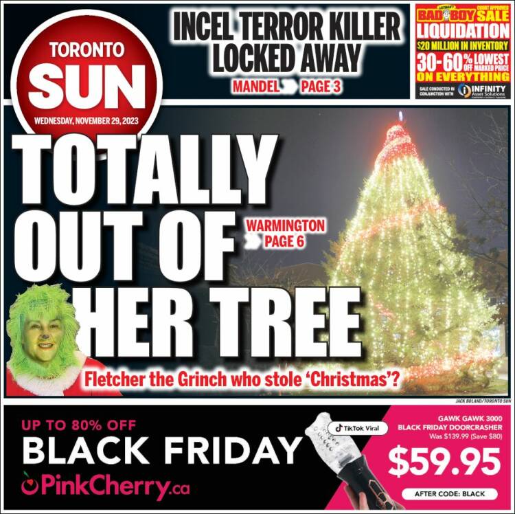 Portada de The Toronto Sun (Canadá)