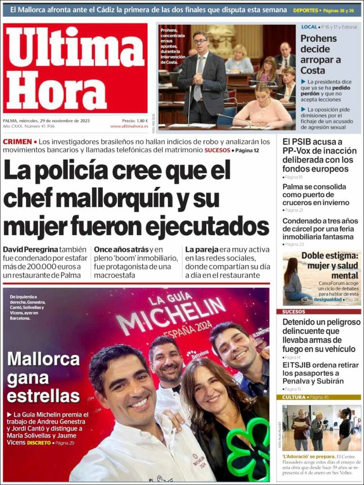 Portada de Última Hora (España)