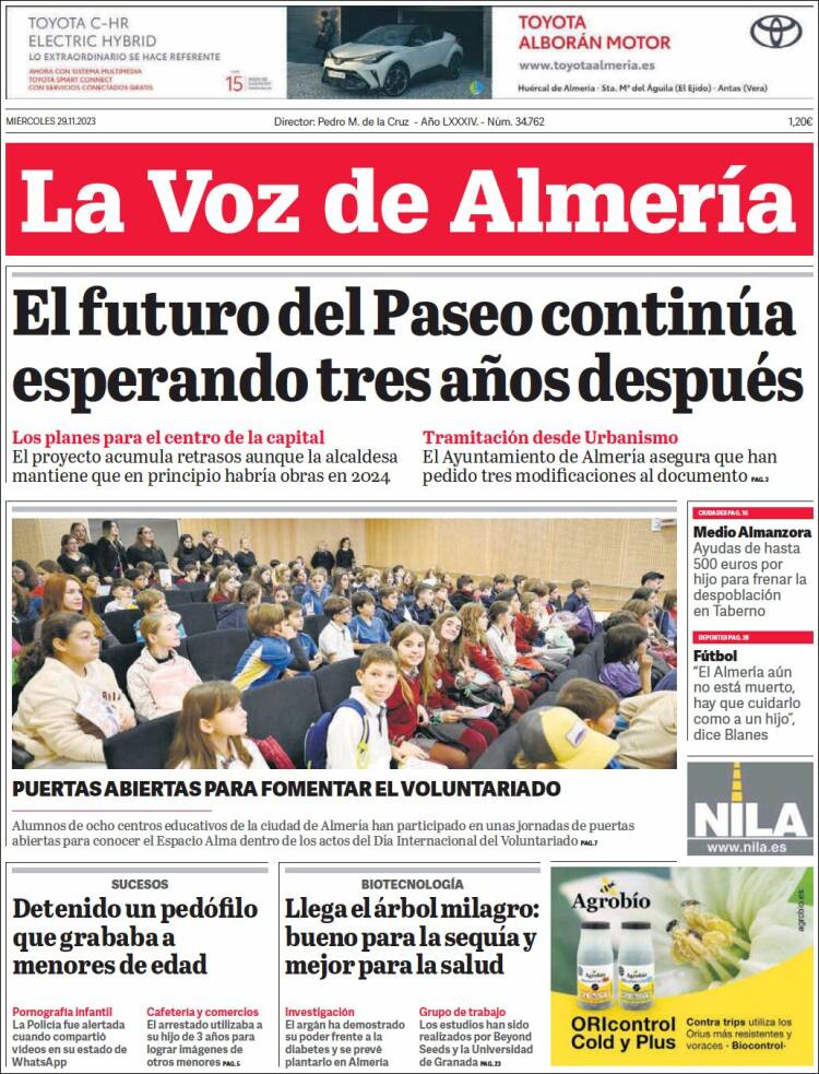 Portada de La Voz de Almería (España)