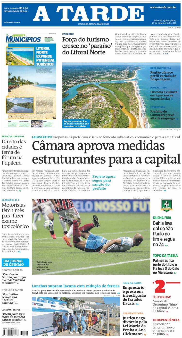 Portada de Diário A Tarde (Brasil)