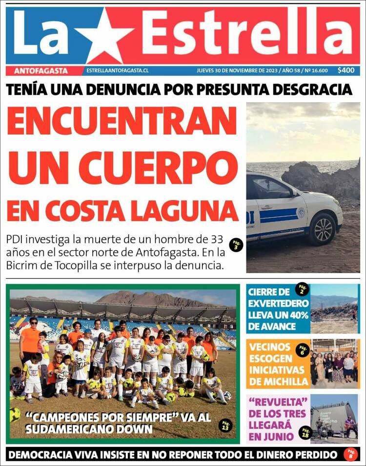 Portada de La Estrella del Norte (Chile)