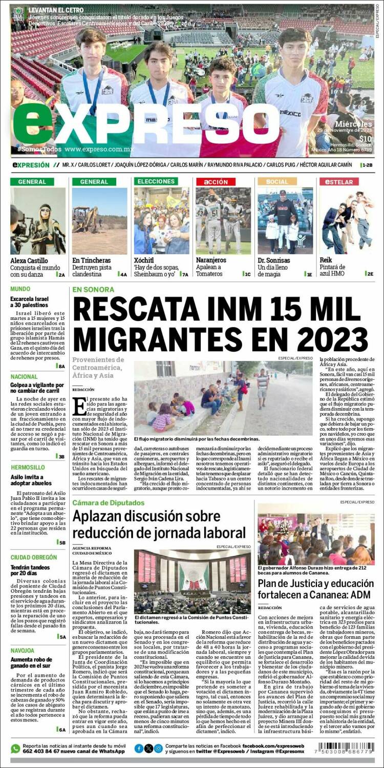 Portada de Expreso (México)