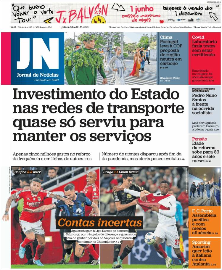 Portada de Jornal de Notícias (Portugal)