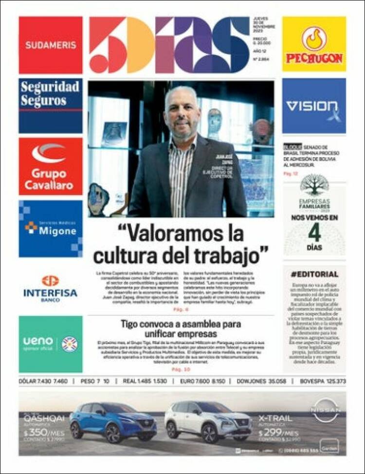Portada de 5 Días (Paraguay)