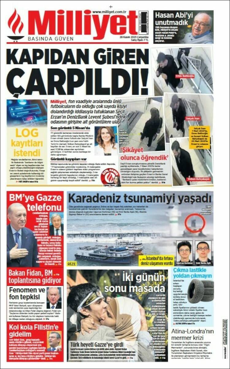 Portada de Milliyet (Turqu&iacute;a)