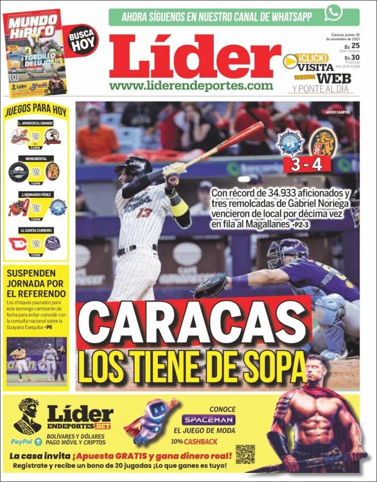 Portada de Lider en deportes (Venezuela)