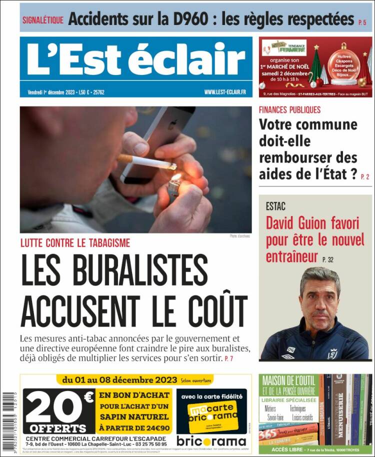 Portada de L'Est Eclair (Francia)