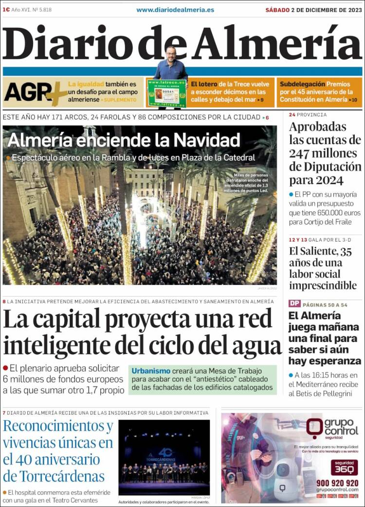 Portada de Diario de Almería (España)