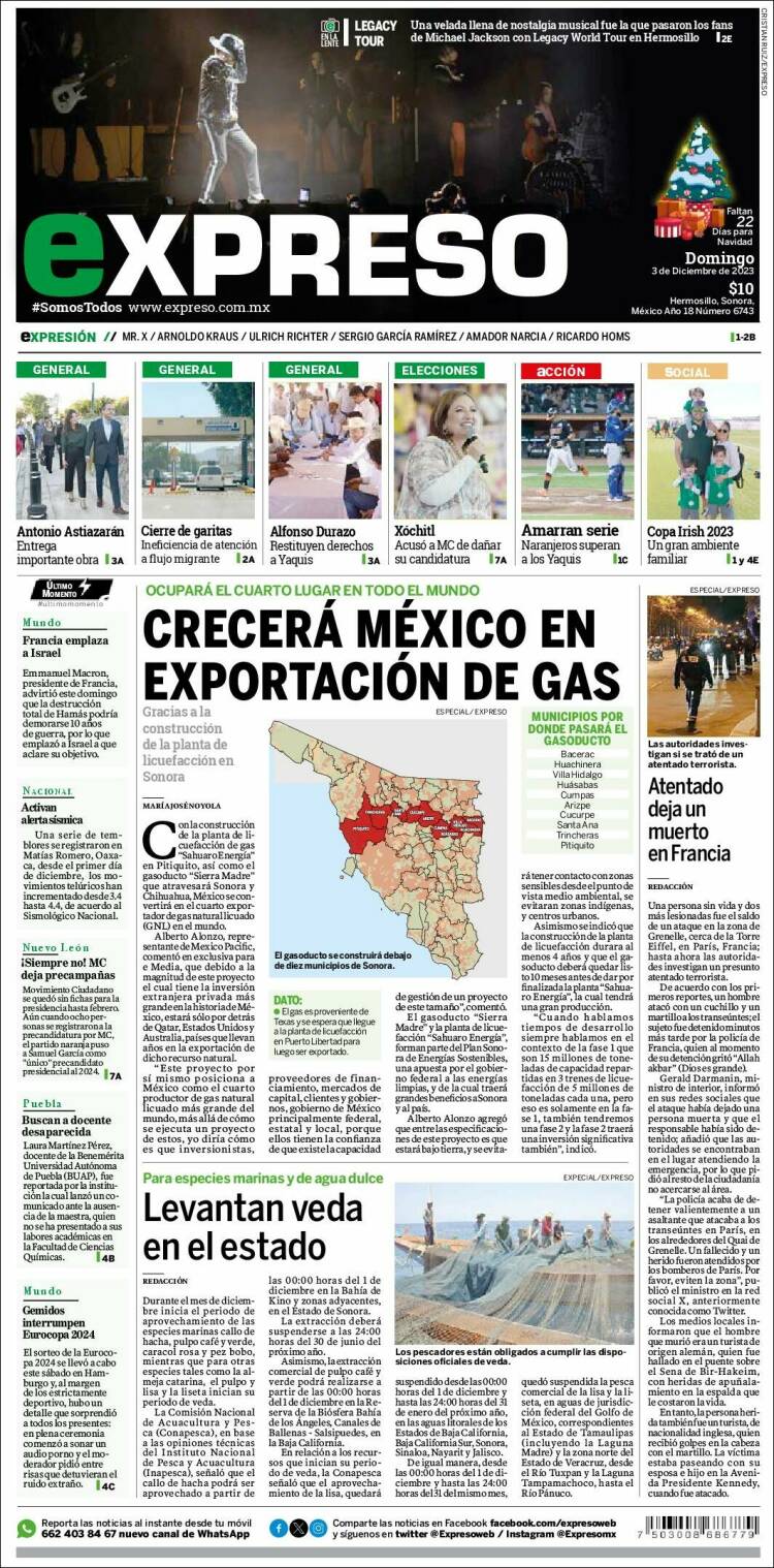 Portada de Expreso (México)