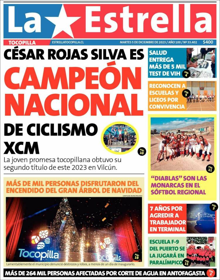 Portada de La Estrella de Tocopilla (Chile)