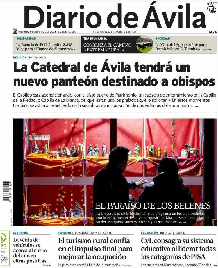 Portada de Diario de Ávila (España)