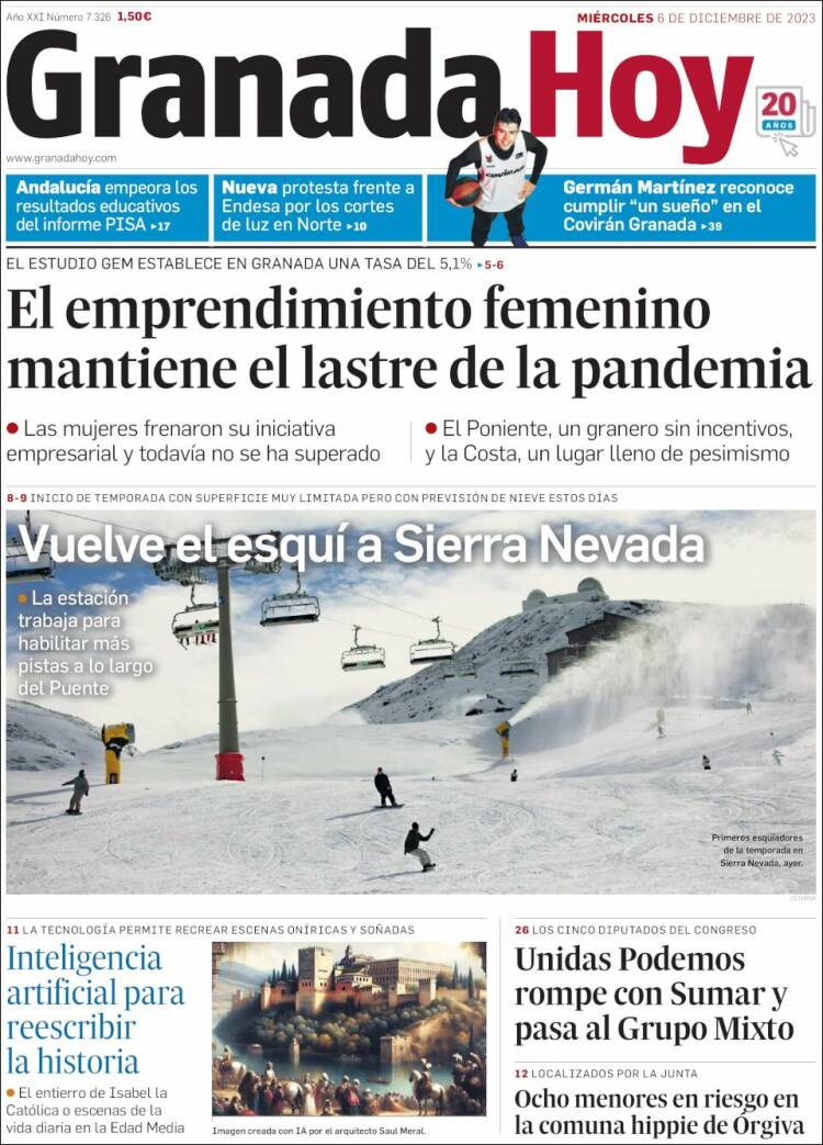 Portada de Granada Hoy (España)