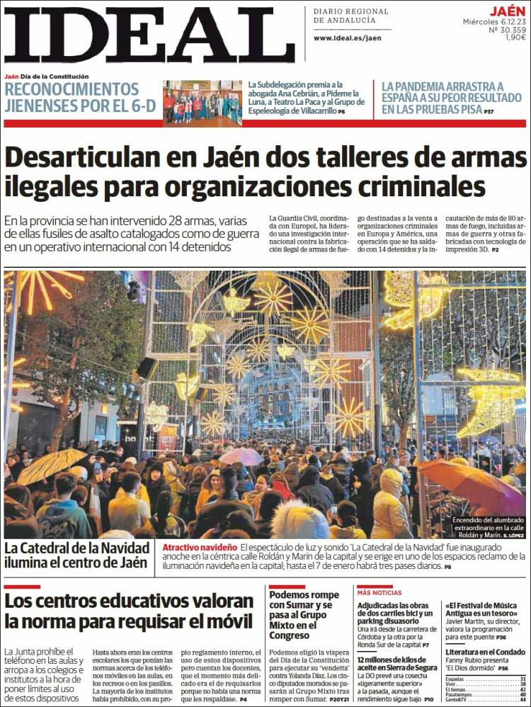 Portada de El Ideal de Jaén (España)