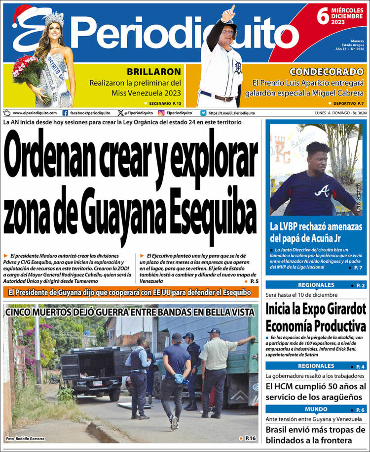 Portada de Periodiquito de Aragua (Venezuela)