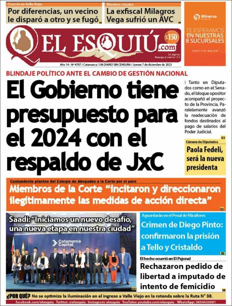 Portada de El Esquiu (Argentina)